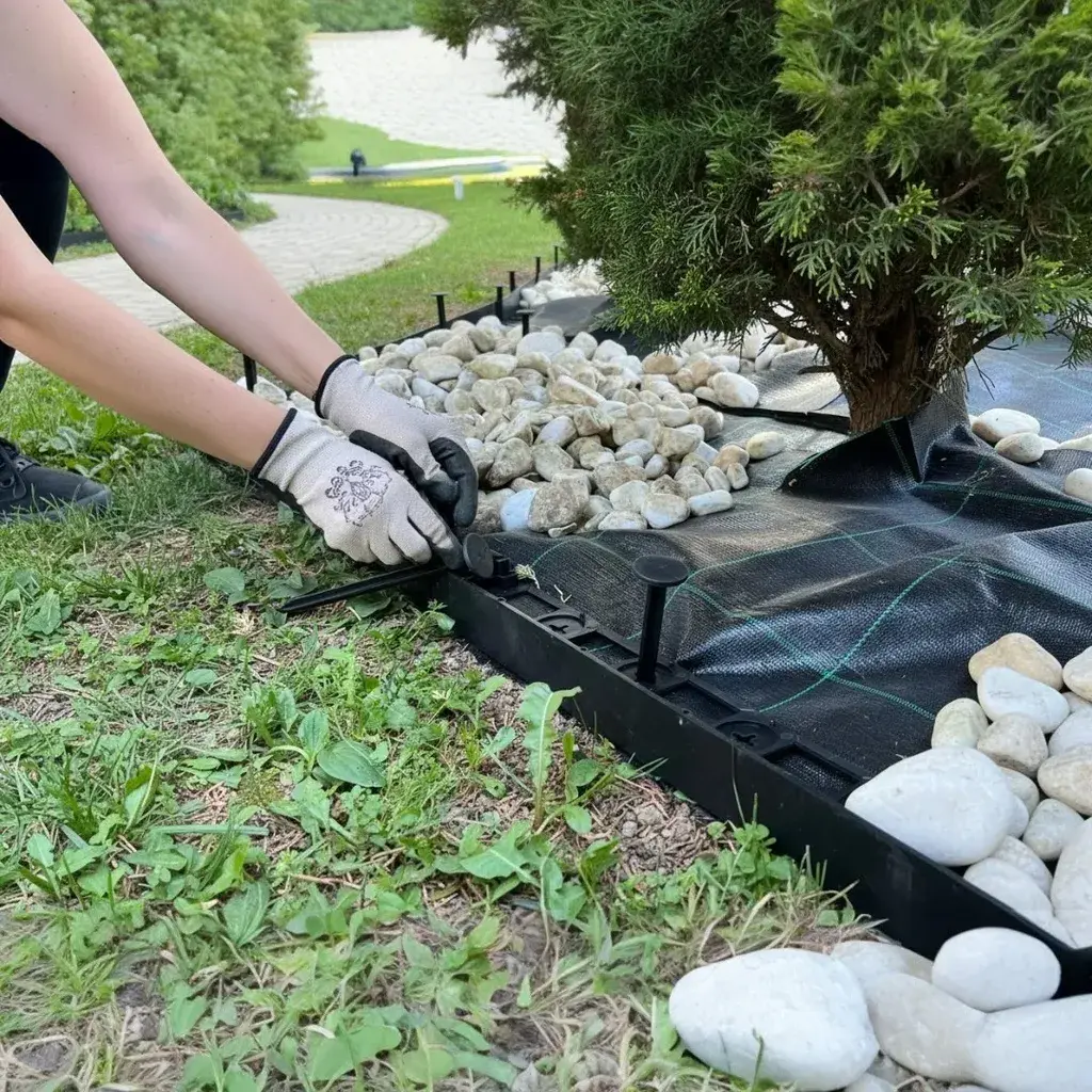 Viktorija Set graničnika za travu, Grass Border + 64 klinova za fiksiranje, 20m, Crni