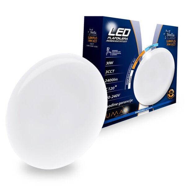 Lumax LED plafonjera Stella Classic Lumplo, 30W, 3CCT, 6000/4000/3000K, 2400lm, 330X68