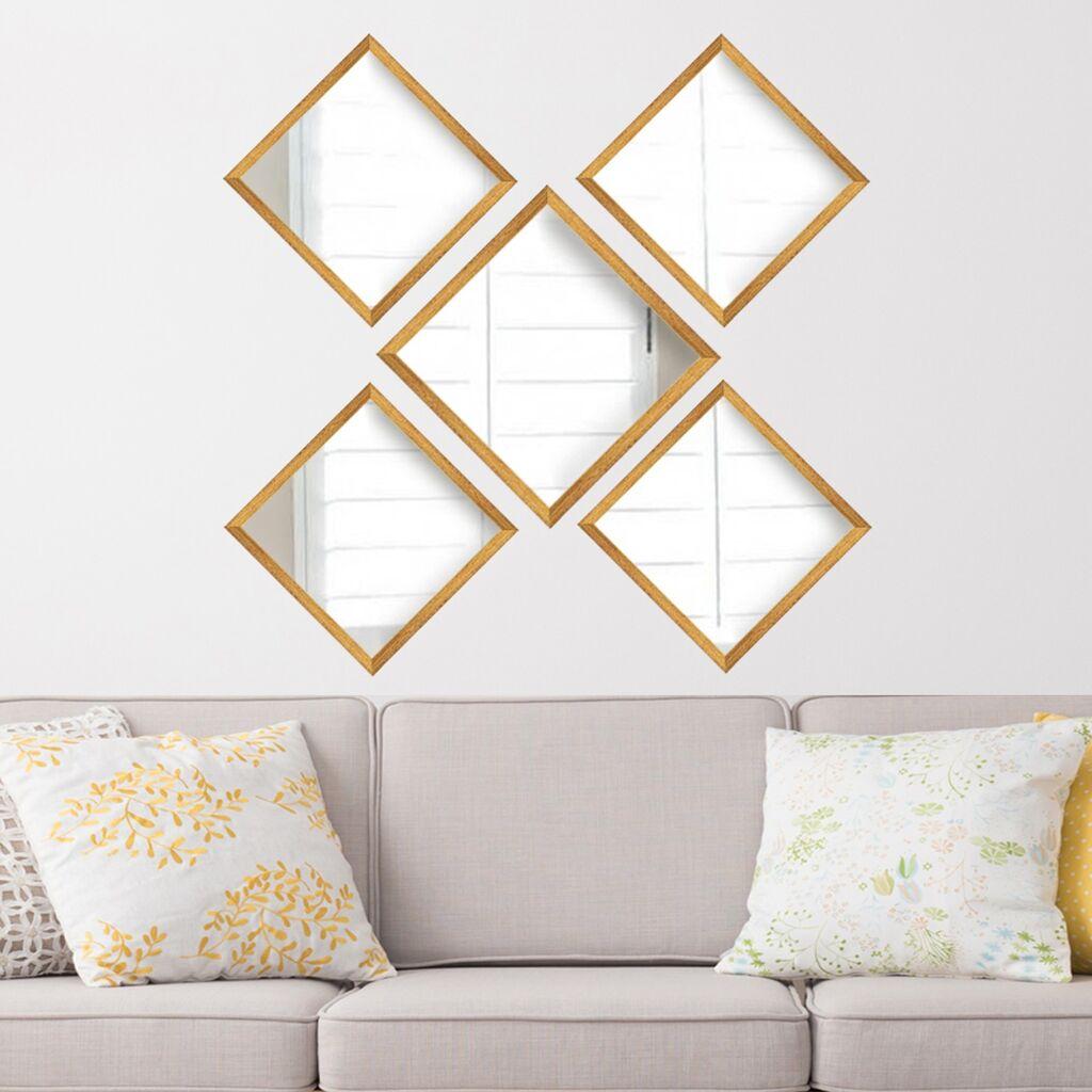 Wallity Set ogledala SETAYNA_045, 24x24cm(4), 34x34cm(1)