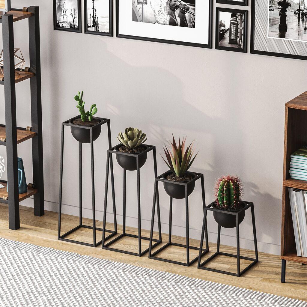 Aberto Design Set dekorativnih saksija GED-018,, O 15 cm ,, Crna