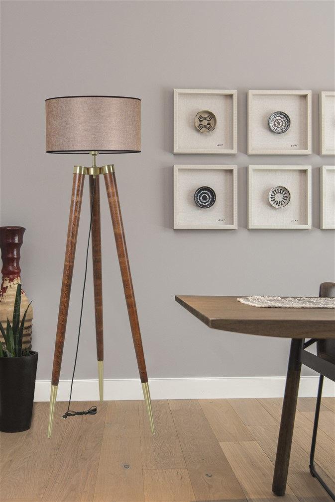 Opviq Podna lampa, 160 cm, E27, Orah