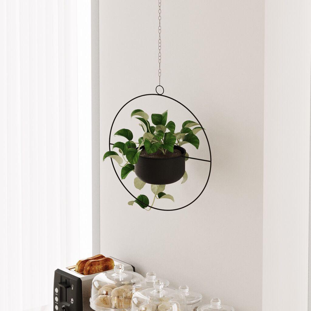 Aberto Design Dekorativna saksija Payanda, 40x40x17 cm, Crna