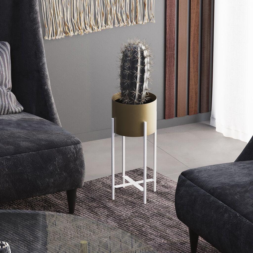 Aberto Design Dekorativna saksija GED-026-C, 23x48 cm, Bela