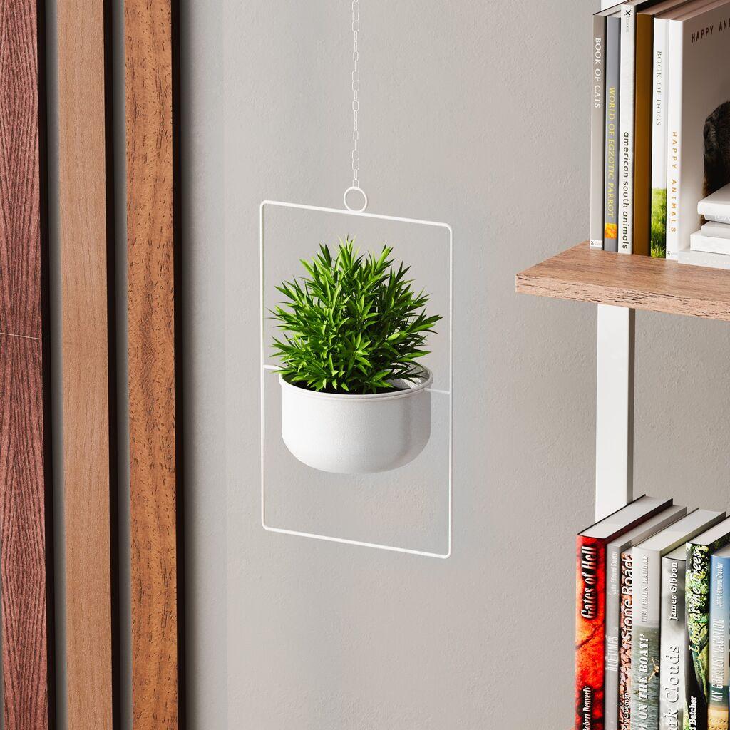 Aberto Design Dekorativna saksija Parapet, 25x40x17 cm, Bela