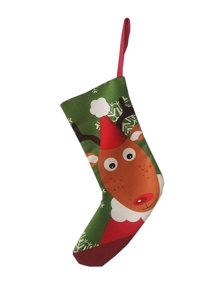 Aberto Design Novogodišnja ukrasna čarapa Crp007, 35x18 cm, Šarena