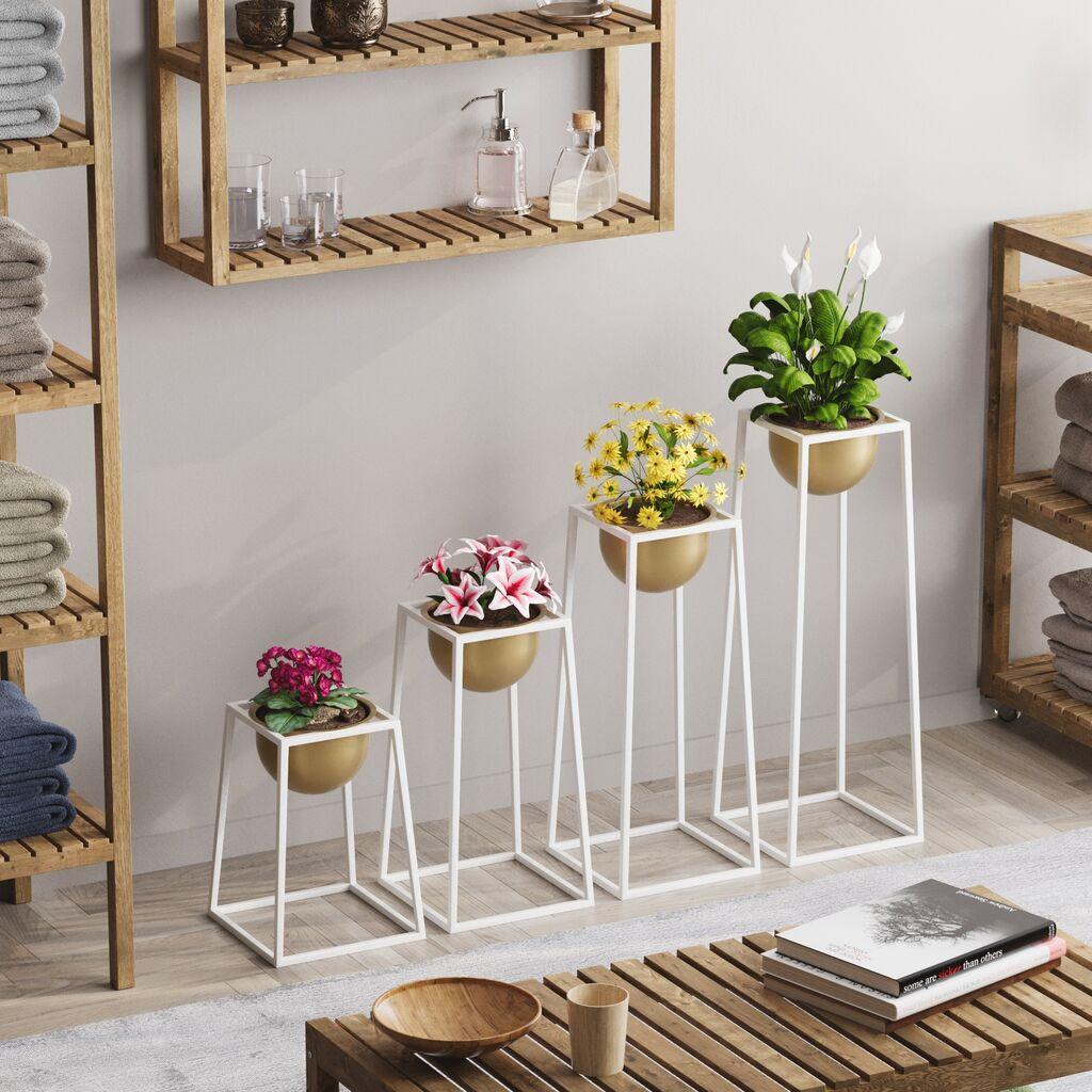 Aberto Design Set dekorativnih saksija GED-018-C, 17x30 cm, Bela