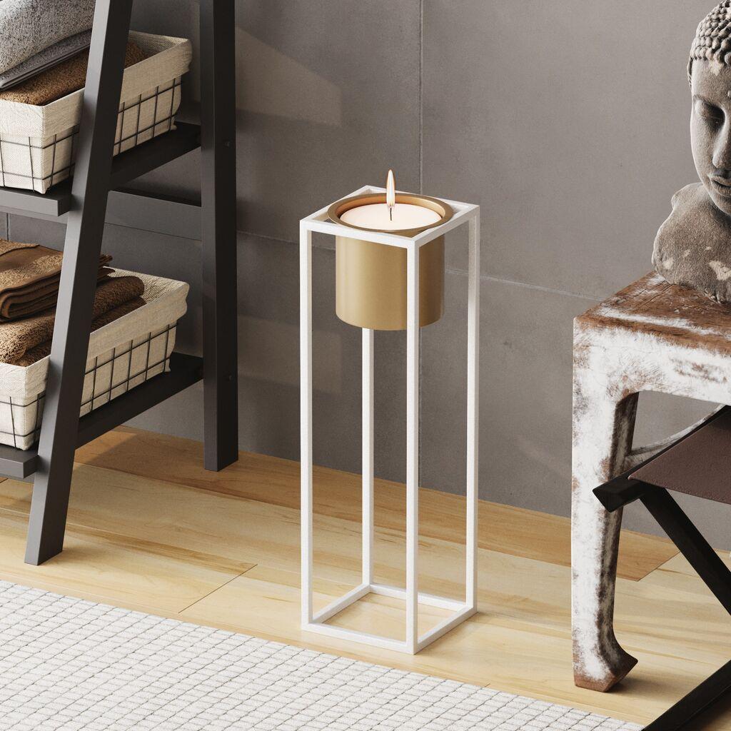 Aberto Design Dekorativna saksija GED-023-C, 15x50 cm, Bela