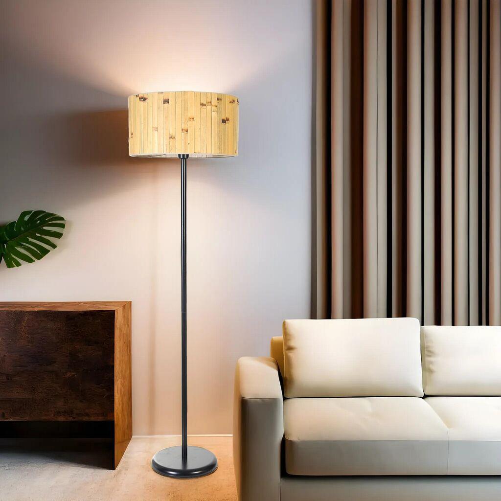 Opviq Podna lampa Bambu 02, 162 cm, E27, IP20, Crna
