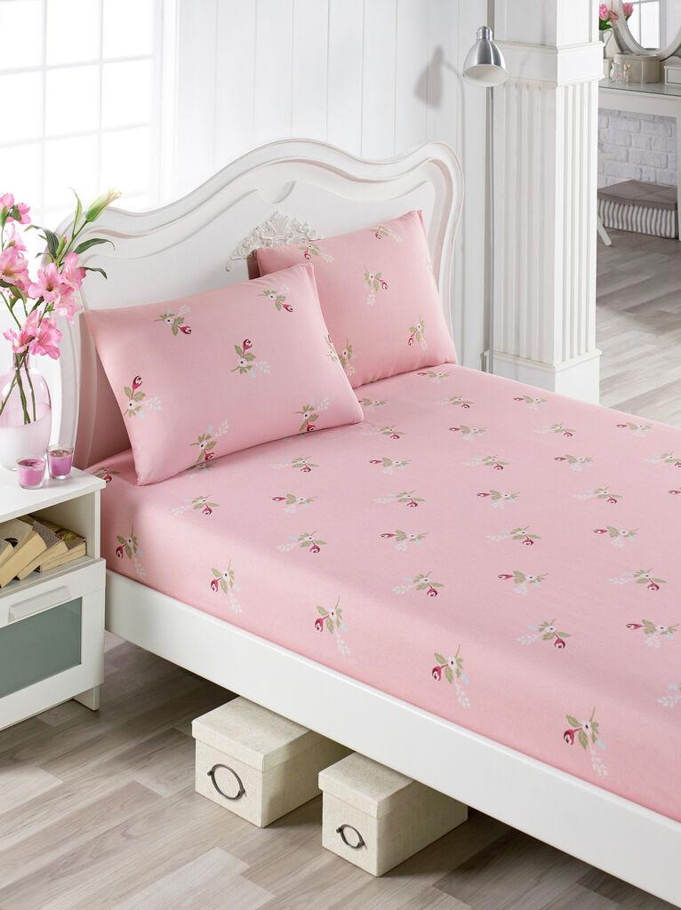 L'essentiel Maison Set čaršaf i 2 jastučenice Alanur, 160x200+20 cm, Roze-zelena