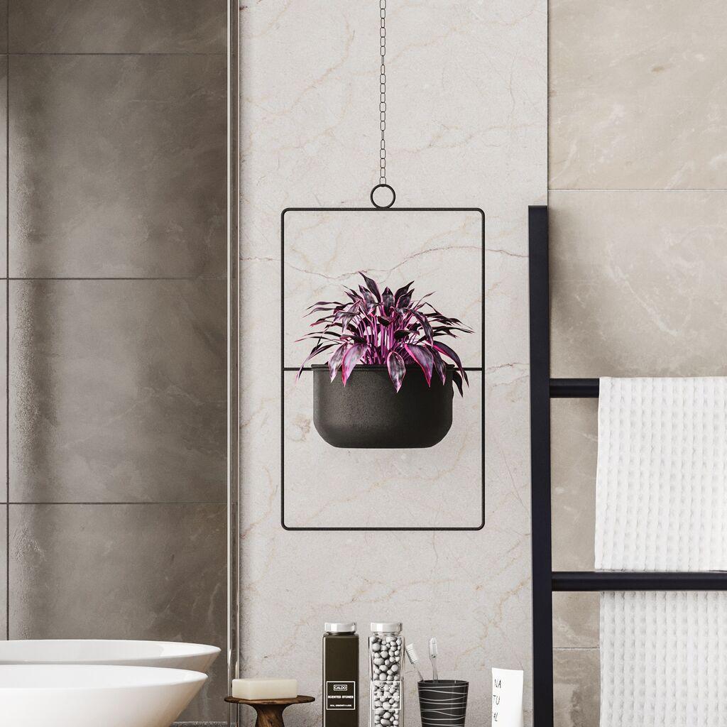 Aberto Design Dekorativna saksija Parapet, 25x40x17 cm, Crna