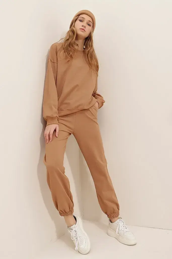 Trend Alacati Stili Ženski komplet trenerke ALC-507-669-001, Bež