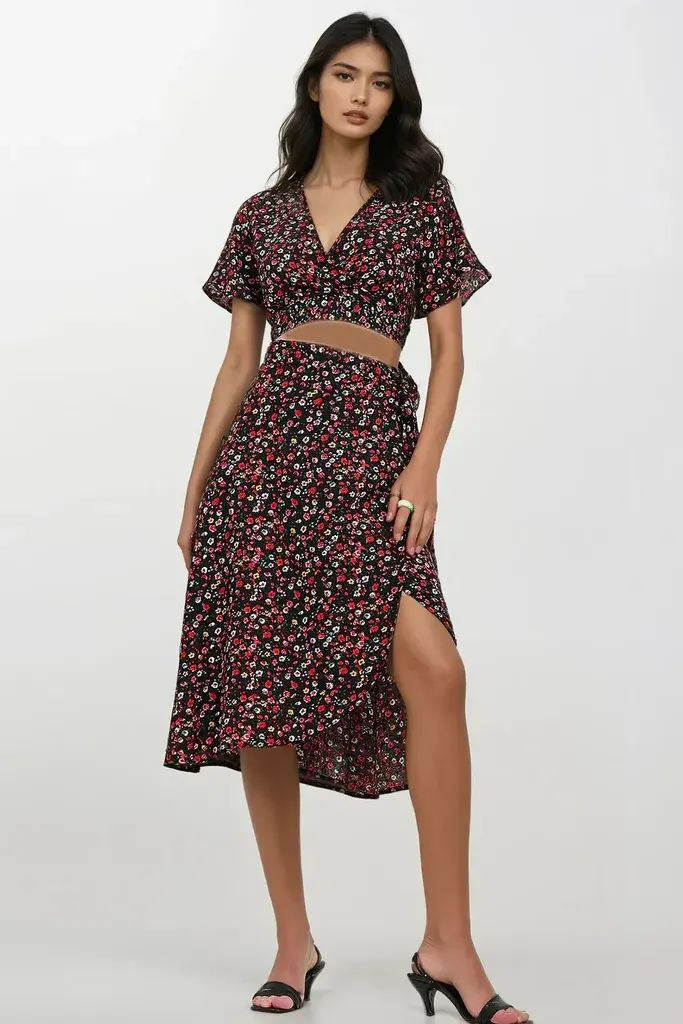 Trend Alacati Stili Ženski komplet bluza i suknja ALC-X11592, Šareni