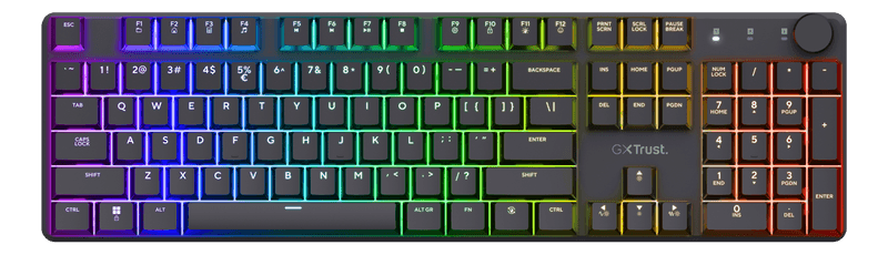 Trust Gaming mehanička tastatura GXT868 Torix, američki raspored, bežična, RGB, crna