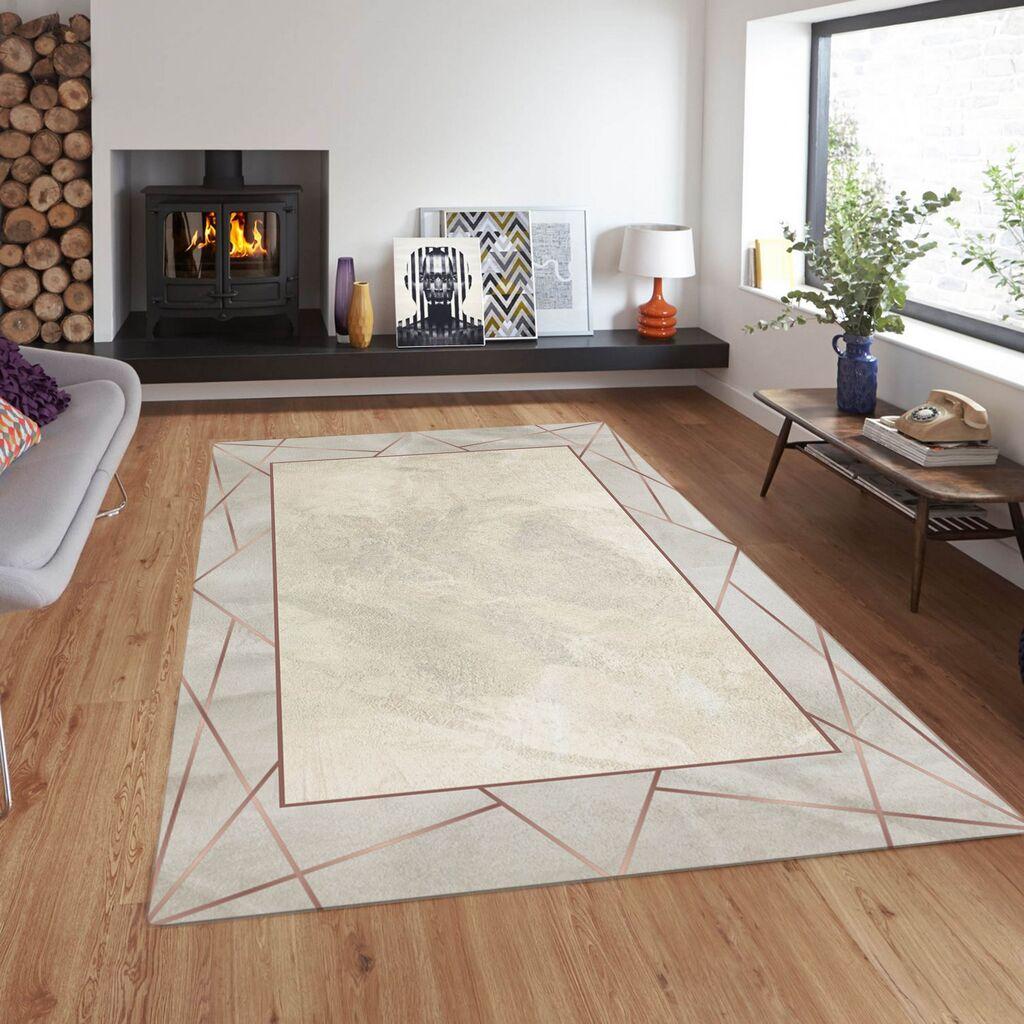 Conceptum Hypnose Tepih Cg44, Pravougaoni, 160 x 230 cm, Krem-sivi