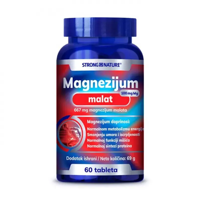 Strong Nature Magnezijum malat 100Mg, 60 tableta