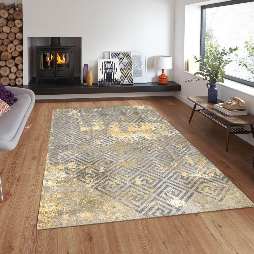 Conceptum Hypnose Tepih Cg58, Pravougaoni, 140 x 220 cm, Krem-sivi