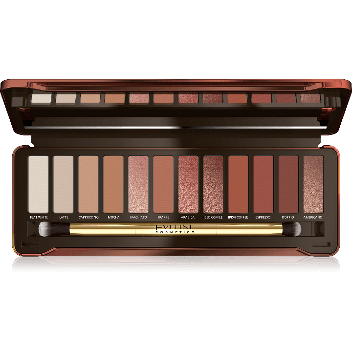 Eveline Paleta senki za oči Charming Mocha, 12 boja