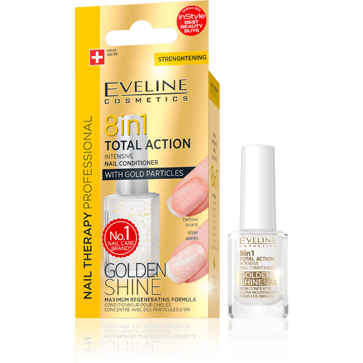 Eveline Lak za nokte Total Action 8 u 1 Gold 12ml