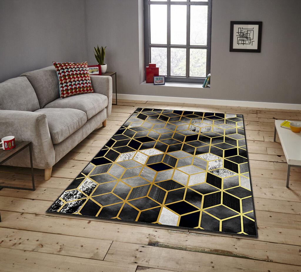 Conceptum Hypnose Tepih Asr Crpt-92, Pravougaoni, 80 x 140 cm, Crni