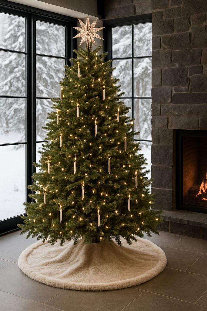 Aberto Design Podloga za jelku Yilbasi, Okrugli, 100x100 cm, Krem