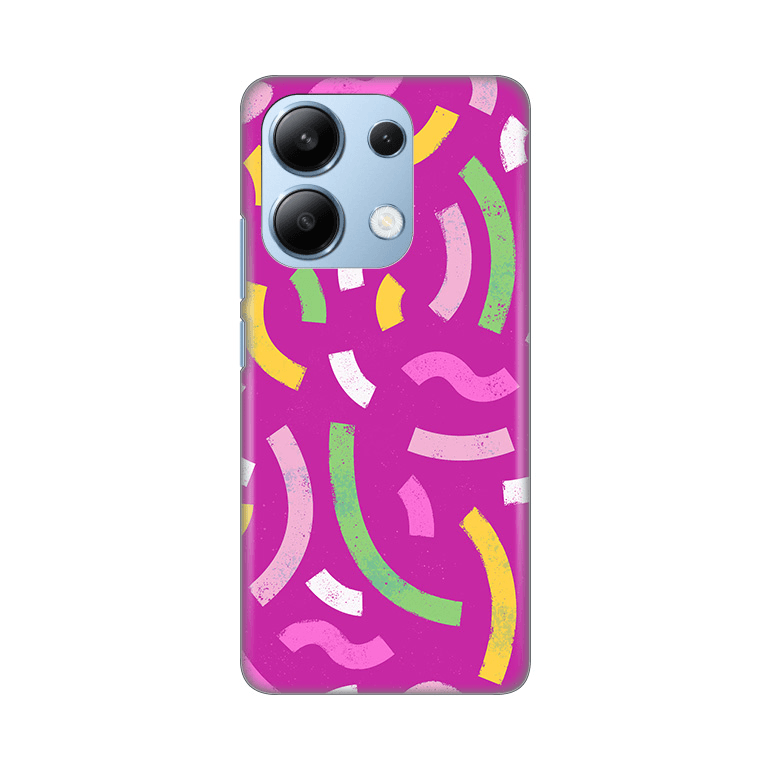 Silikonska maska Print za mobilni telefon Xiaomi Redmi Note 13 4G (EU) Happy Lines, Roze