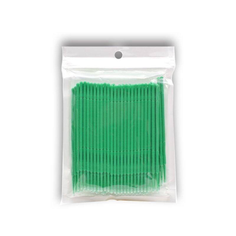 Mikrofiber štapići za trepavice, 100 komada, Zeleni