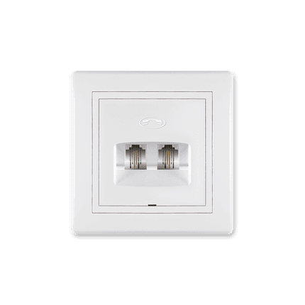 ALING CONEL Dvostruka telefonska priključnica, RJ12, Bela