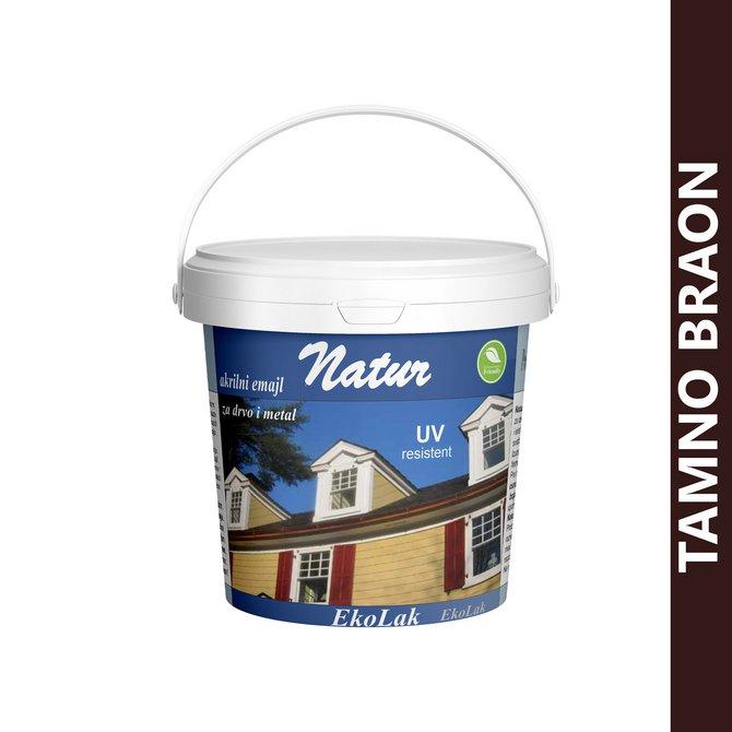 NATUR Akrilni emajl za drvo i metal, 0.75l, Tamno braon
