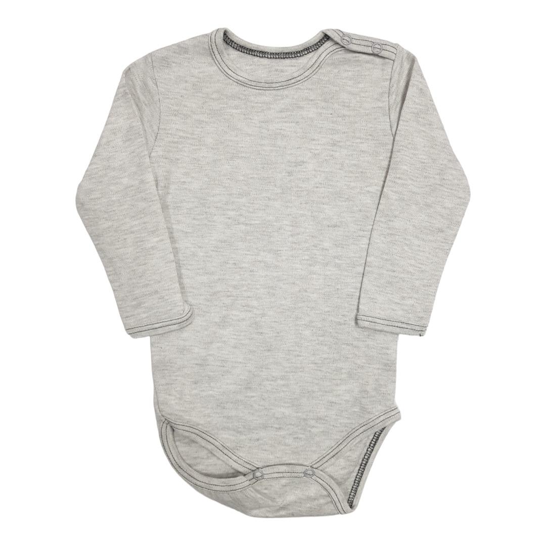BUNNY BOO Bodi za bebe dugih rukava, Tamnosivi
