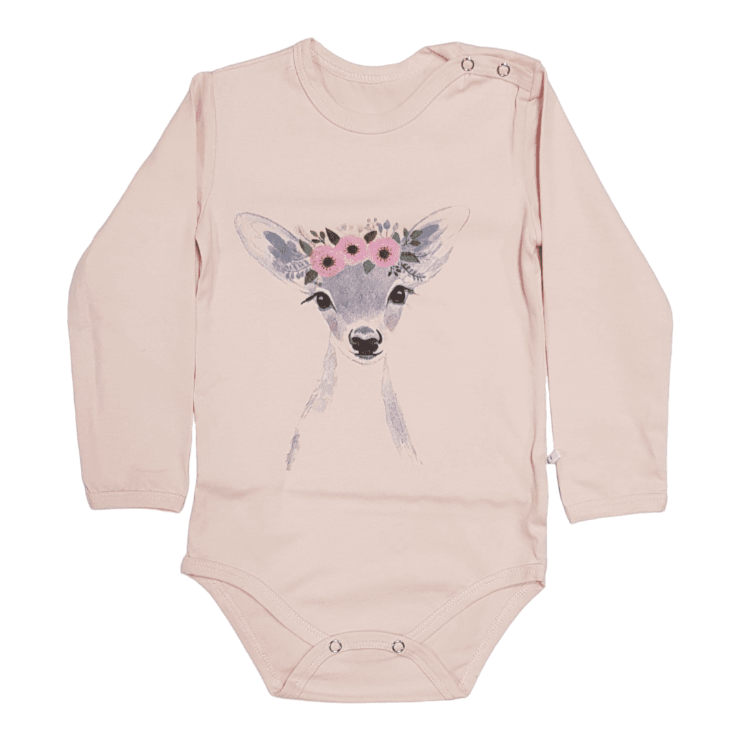 BUNNY BOO Bodi za bebe dugih rukava Lane, Roze