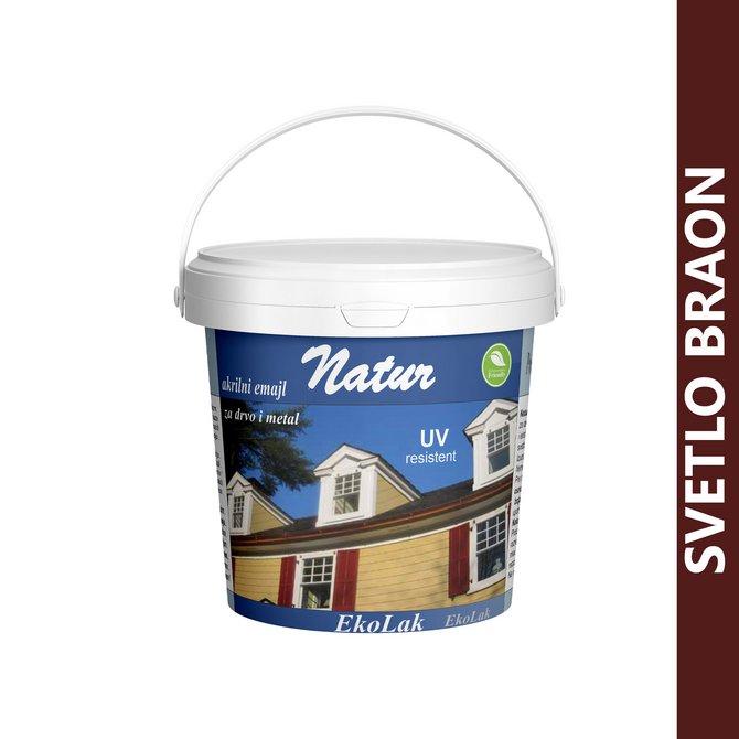 NATUR Akrilni emajl za drvo i metal, 0.75l, Svetlo braon