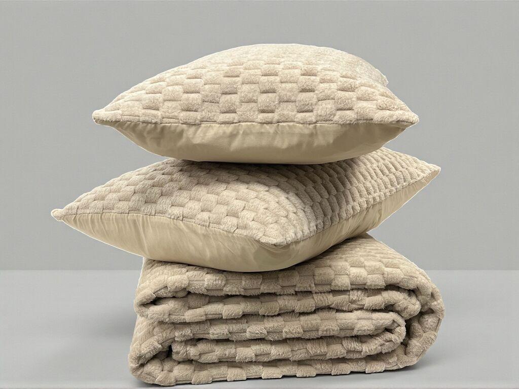 Viktorija Ćebe set Sign – 220x240cm + 2 jastučnice 50x70cm Krem