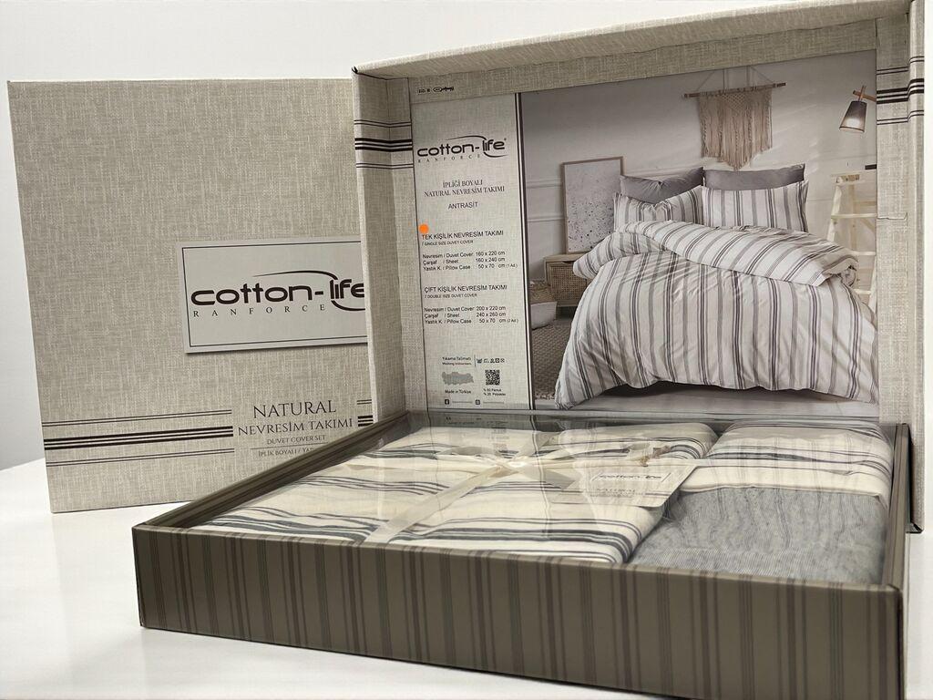 Viktorija Komplet set posteljina Cotton-Life 160x220cm Antrasit