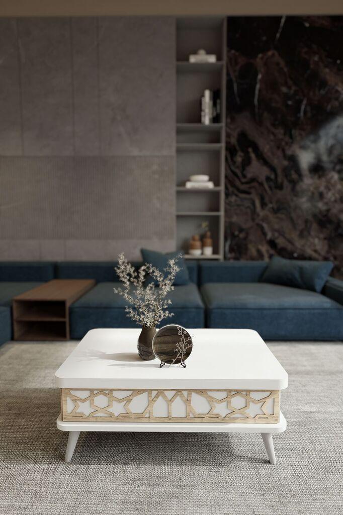 Hanah Home Sto za dnevnu sobu Ottowa Ada 90x38x60 cm, Beli