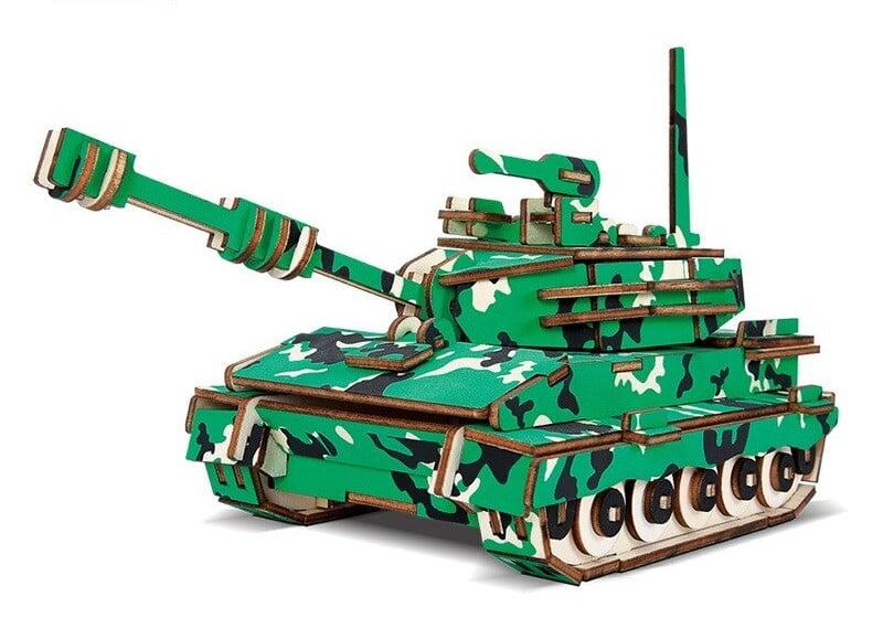 Čarolijashop 3D drvena slagalica Tenk