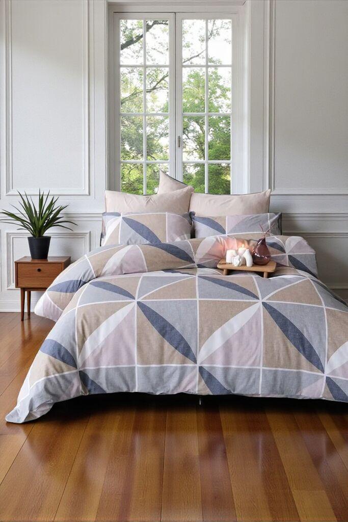 Viktorija Komplet set posteljina za Francuski ležaj Cotton 200x220cm, Diamon Olive