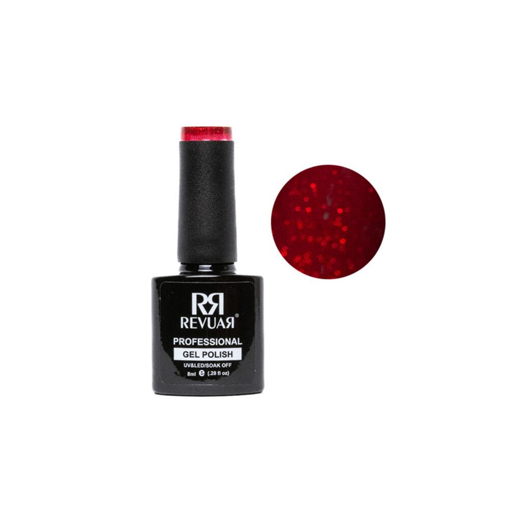 Revuar UV LED Glitter gel lak 969, Crveni