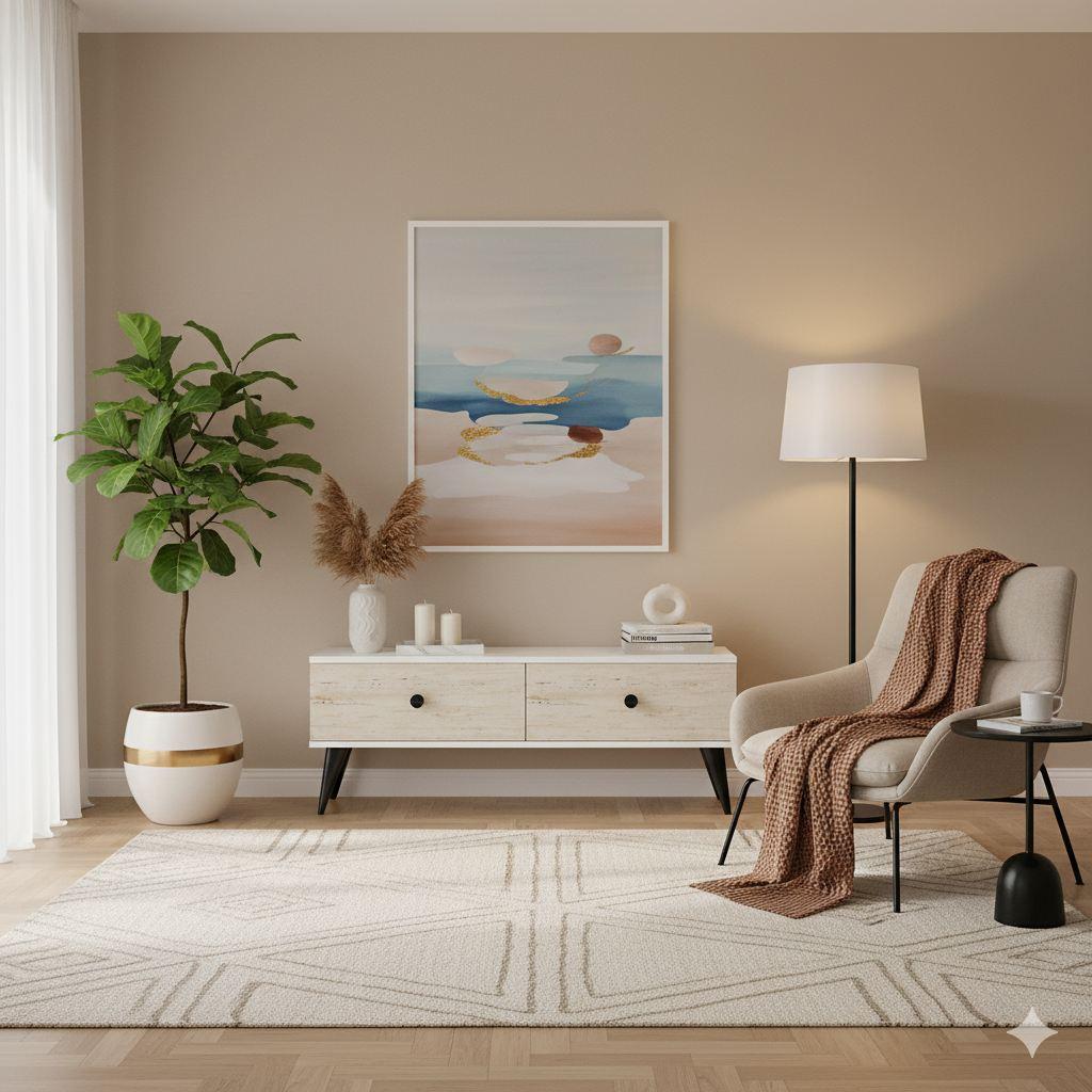 Hanah Home TV Komoda Mona 120, 120x40.5x32cm, Krem