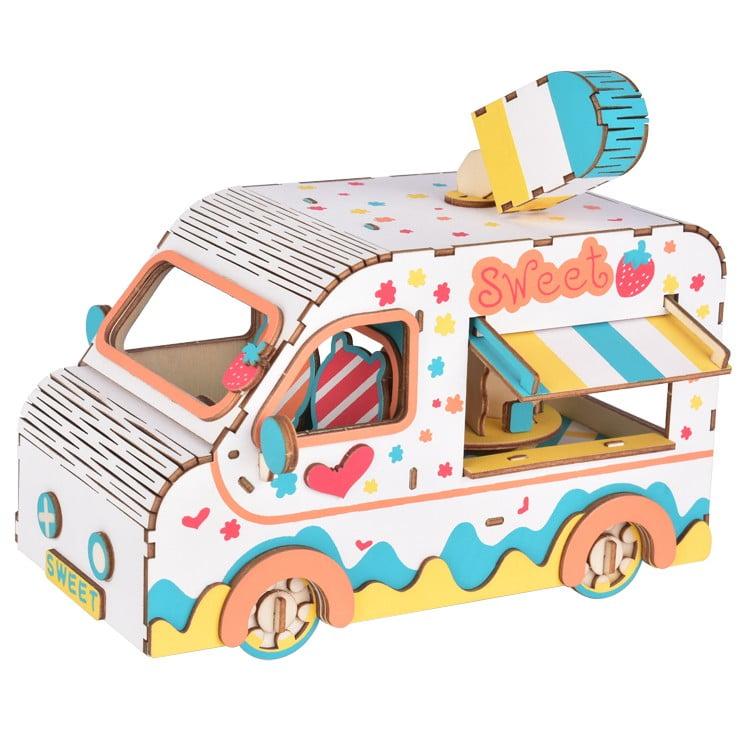 Čarolijashop 3D drvena slagalica Sladoledžijin automobil