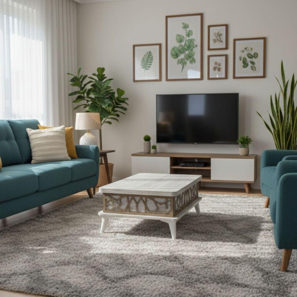 Hanah Home Sto za dnevnu sobu Ada 90x38x60 cm, Prljavo beli