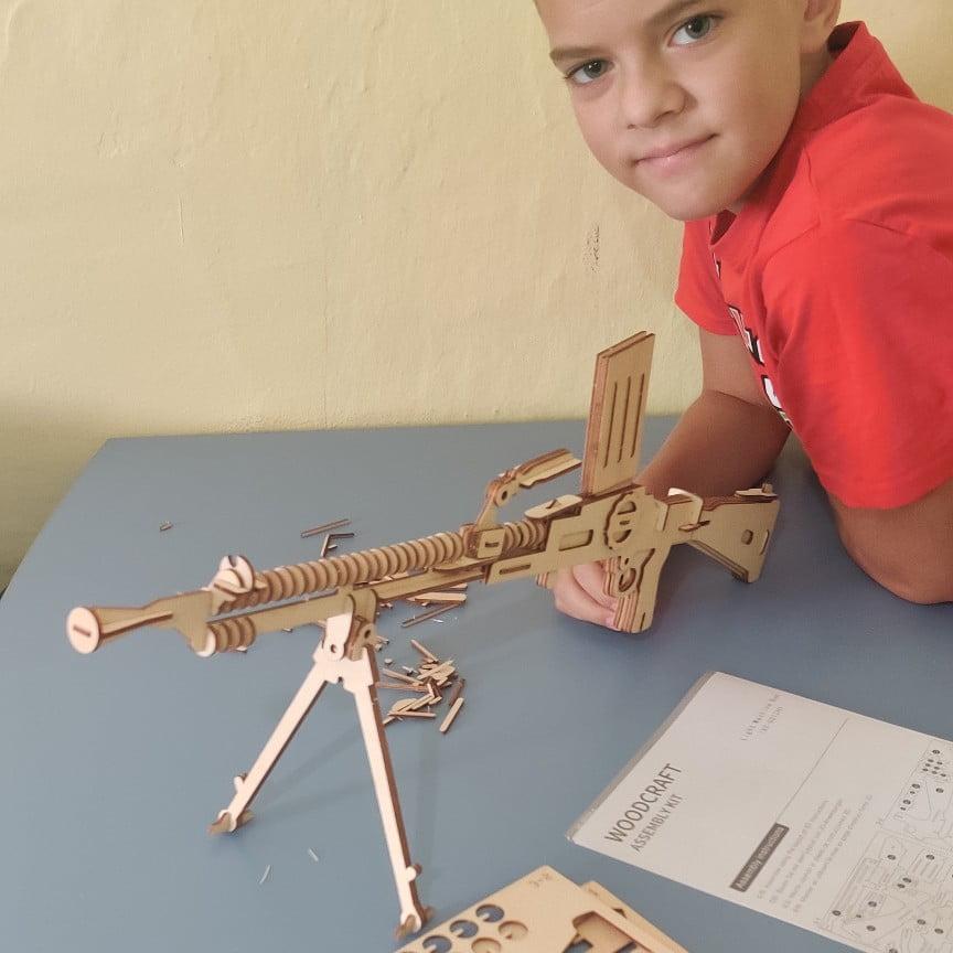 Čarolijashop 3D drvena slagalica Drveni Mitraljezko