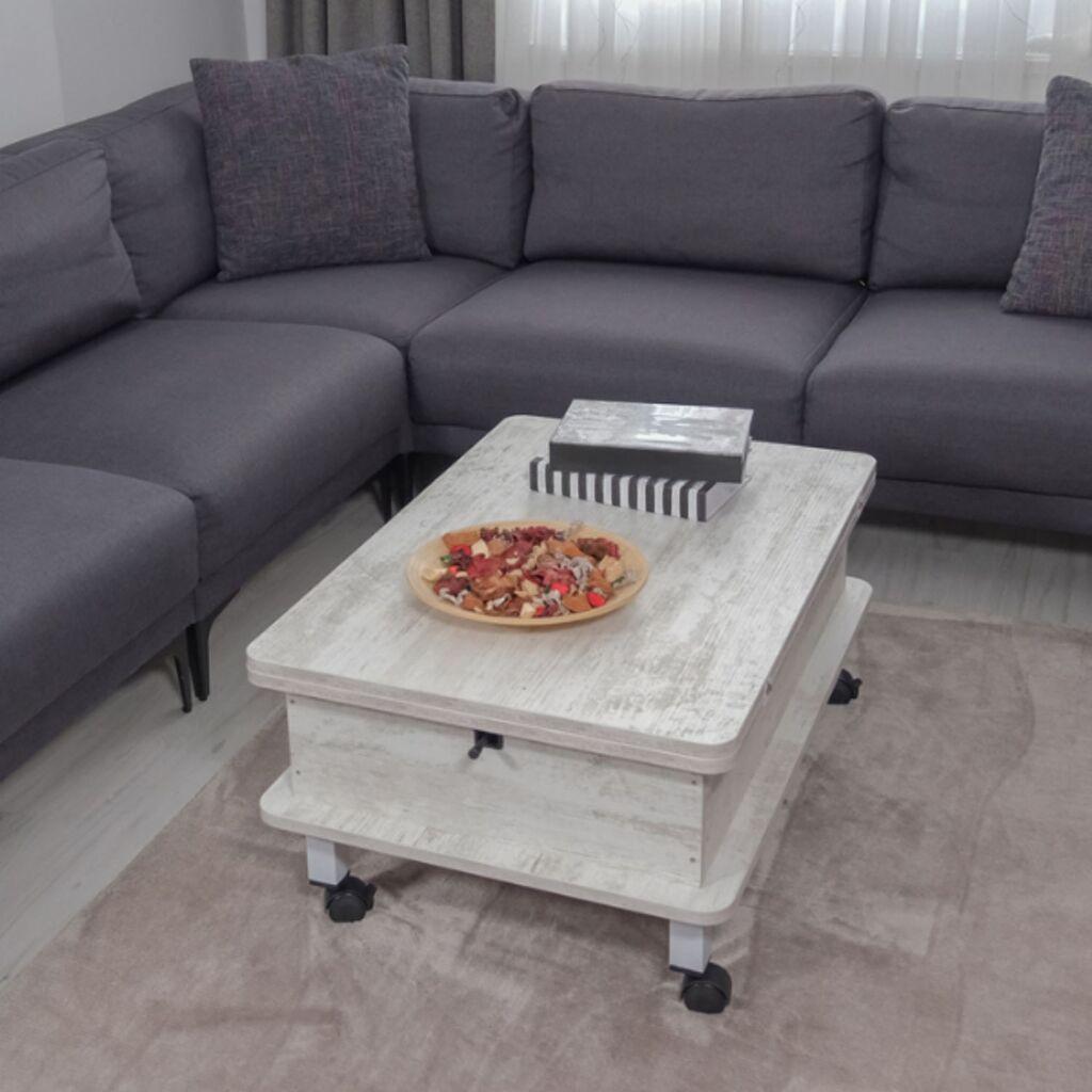 Hanah Home Sto za dnevnu sobu Helsinki, 90x40x60 cm, Prljavo beli