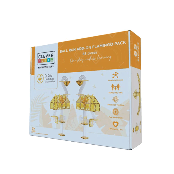 CLEVER CLIXX Dodatak za Ball Run tobogan Flamingo, 65 delova
