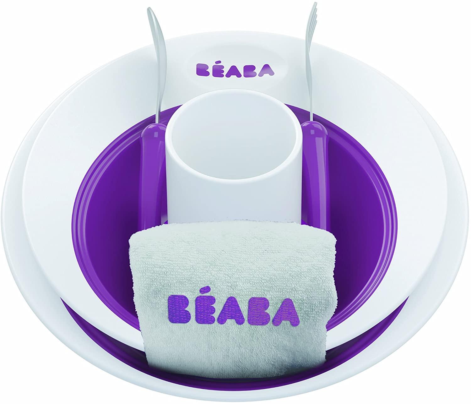 BEABA Dečiji pribor za jelo, Ljubičasto-beli