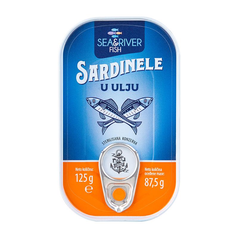 SEA&RIVER FISH Sardinele u ulju, 125g