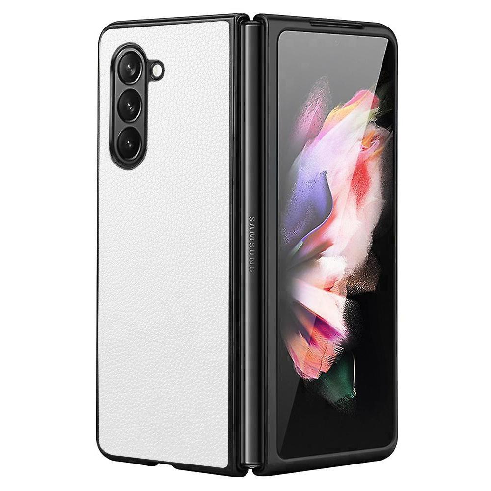 Kožna maska za telefon Fold za Samsung F946B Galaxy Z Fold 5 5G, Bela