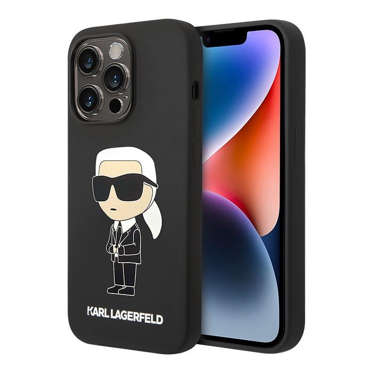 KARL LAGERFELD Maska za telefonHc Silicone NFT Ikonik za iPhone 15 Pro 6.1, Crna