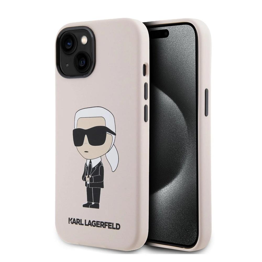 KARL LAGERFELD Maska za telefonHc Silicone NFT Ikonik za iPhone 15 6.1, Roze