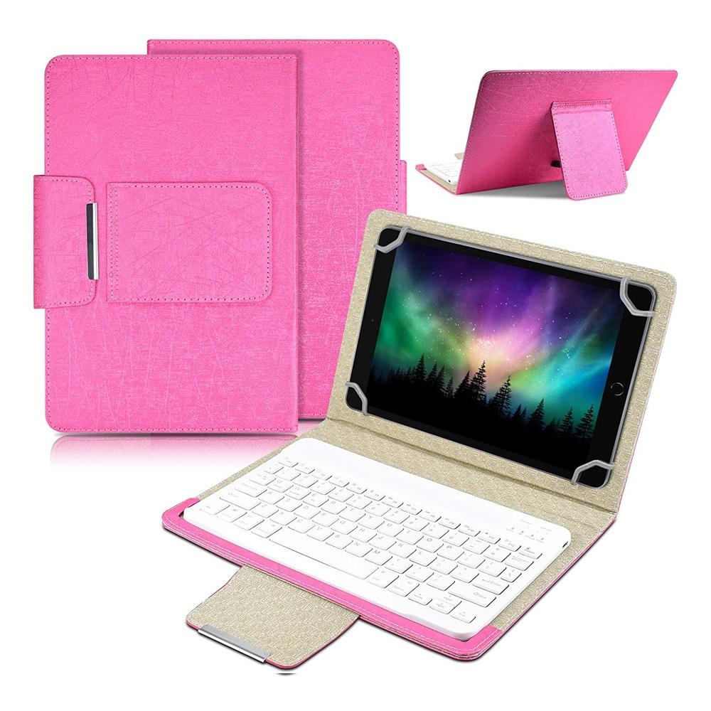 Maska sa Bluetooth Tastaturom Leather za Tablet 10", Univerzalna, Roze