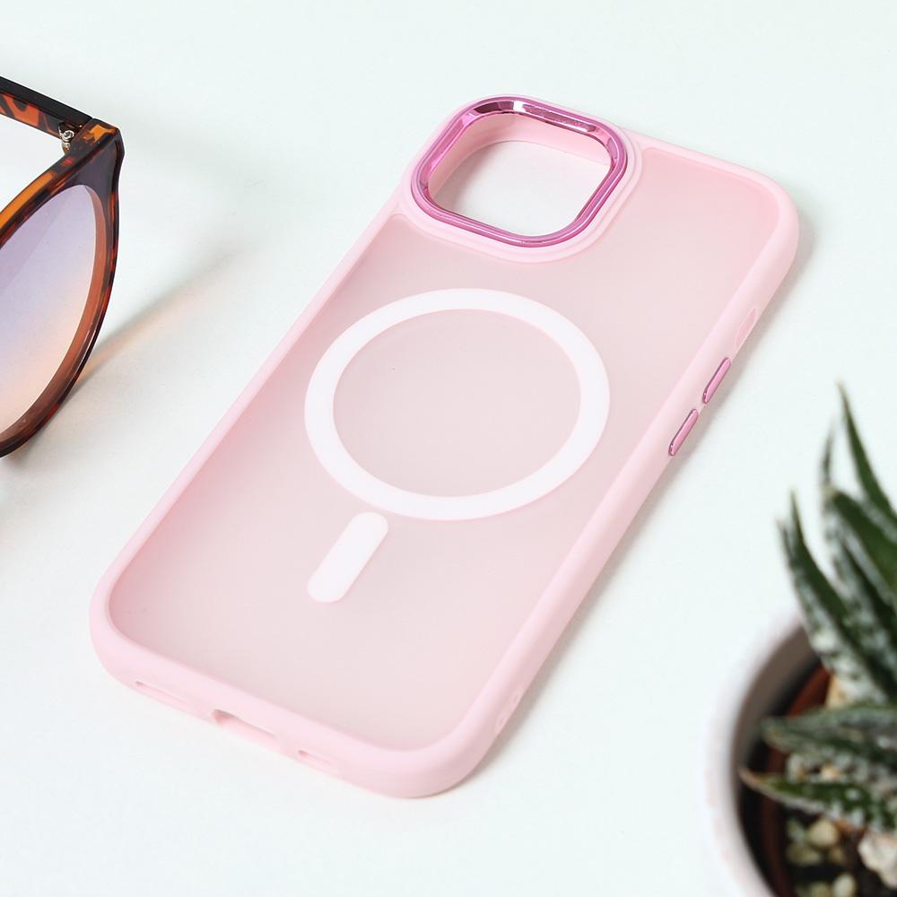 Maska za telefon Magsafe colorful za iPhone 15 6.1, Roze